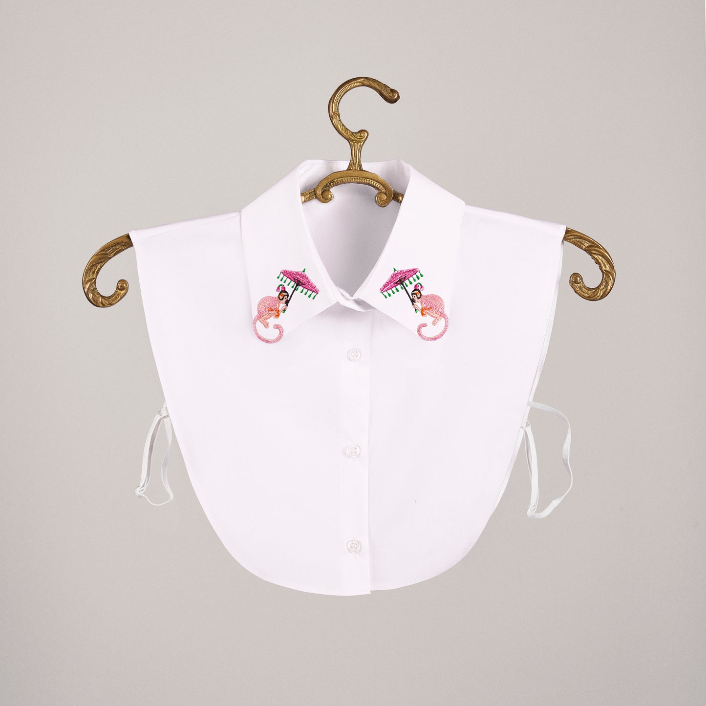 Chinoiserie Monkey Embroidered Detachable Collar