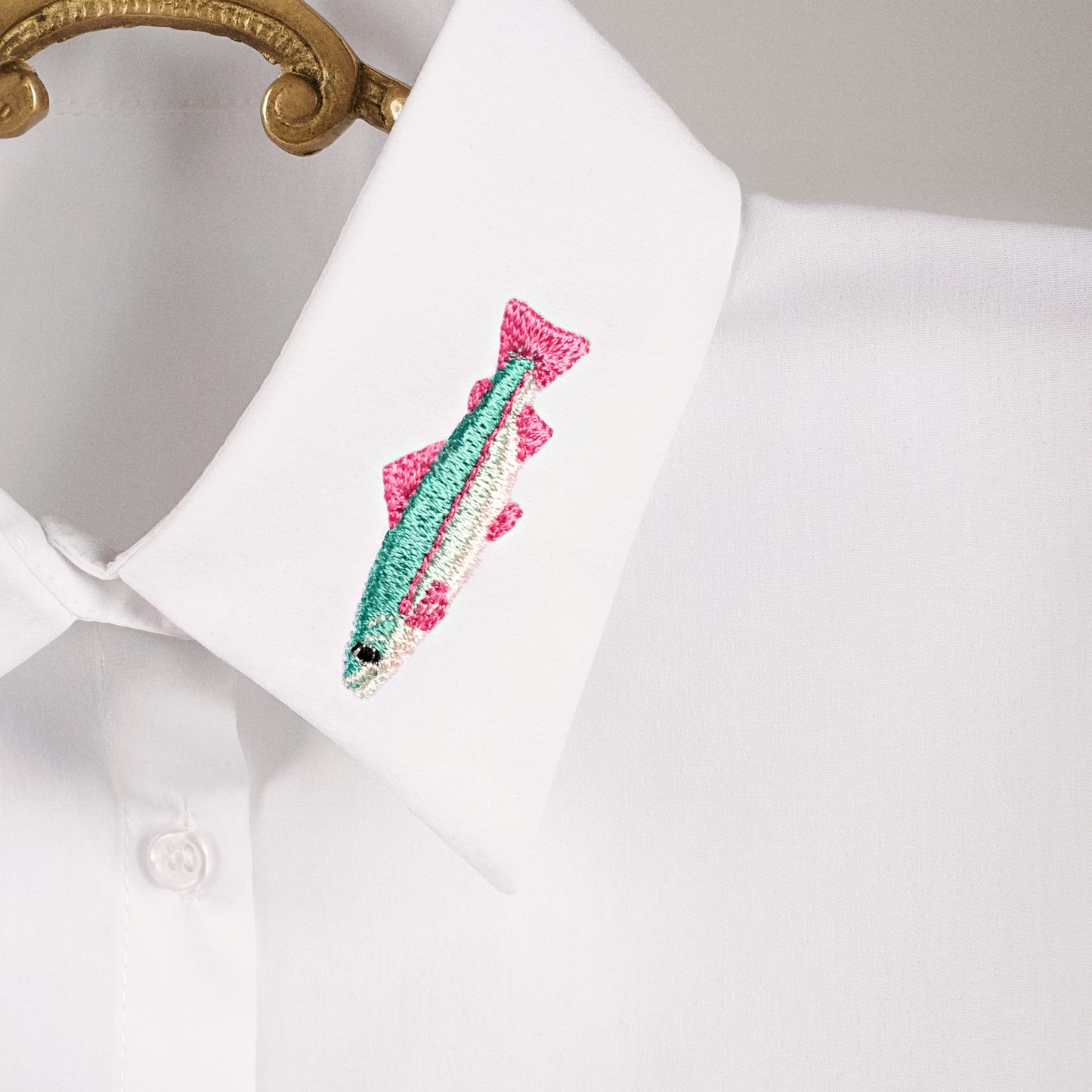 Rainbow Trout Embroidered Detachable Collar