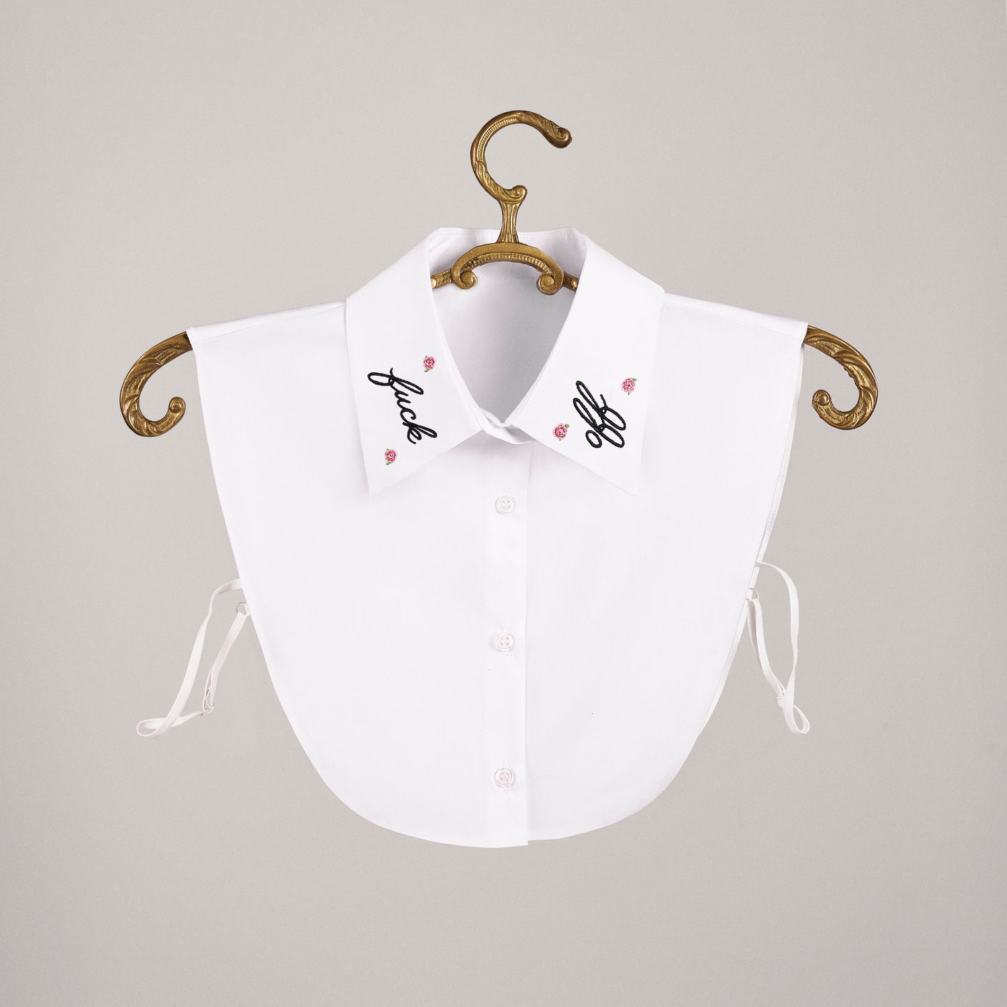 Fuck Off Embroidered Detachable Collar