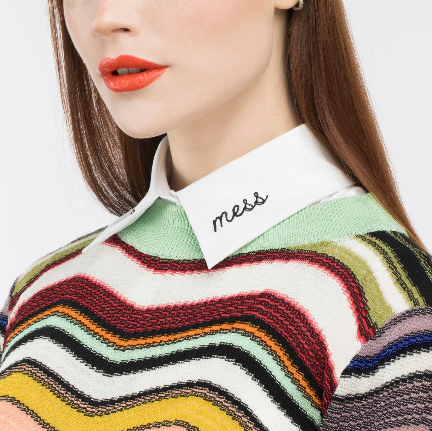 Total Mess Embroidered Detachable Collar