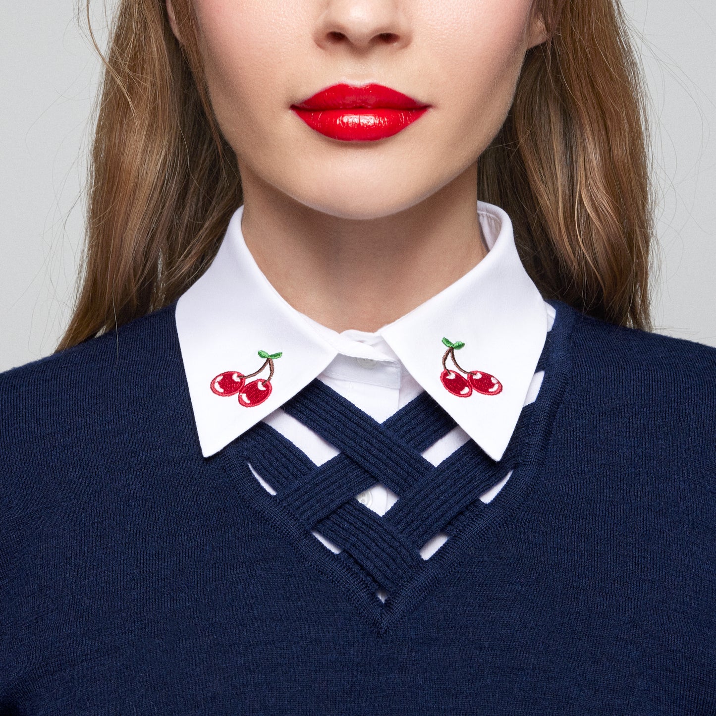 Cherry Embroidered Detachable Collar